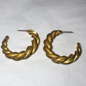 Gold Jaded Jewels NY Ancient Twist Hoops 14k posts